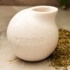 Matero Białe ceramiczne Tykwa do Yerba Mate Biała KULA 280 ml